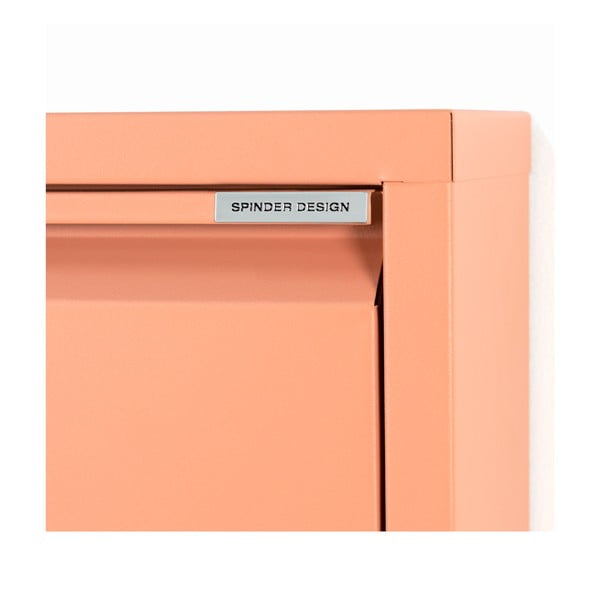 Scarpiera color salmone in metallo con ante ribaltabili 50x103x15 cm Billy – Spinder Design-image-4
