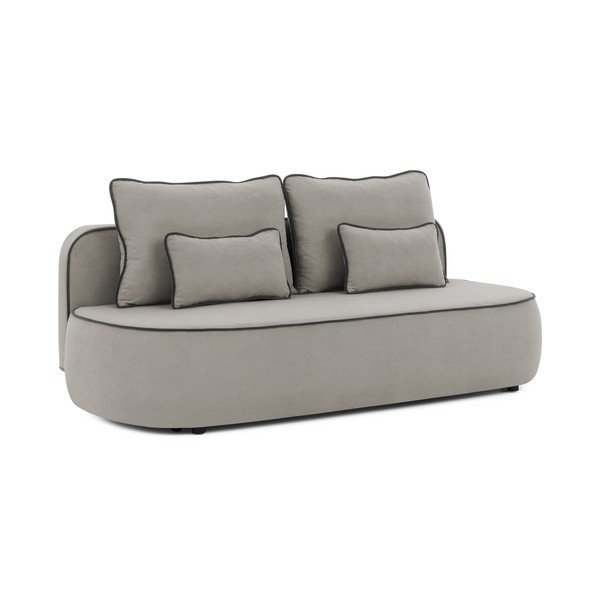 Divano nero/grigio allungabile/con contenitore con rivestimento in velluto 210 cm Saga – Ropez