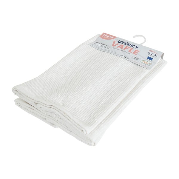 Asciugamani in cotone in set da 3 40x60 cm Wafle - B.E.S.