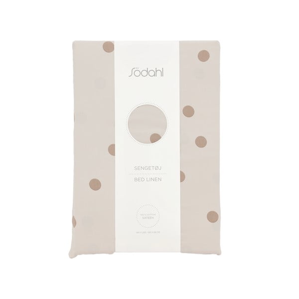 Set copripiumino e federa marrone in raso di cotone per letto singolo 140x200 cm Solaris – Södahl-image-4