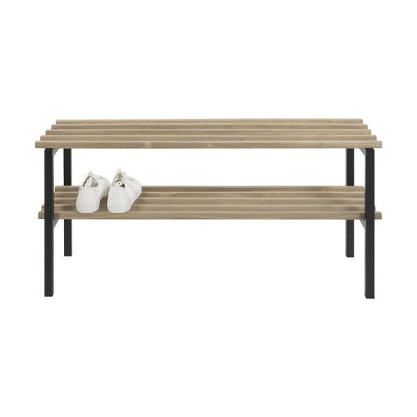 Scarpiera nera/di colore naturale in metallo 100x45x34 cm Rizzoli – Spinder Design-image-2