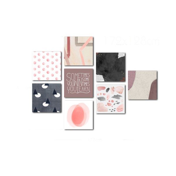 Set di 8 quadri Rosa - Insigne