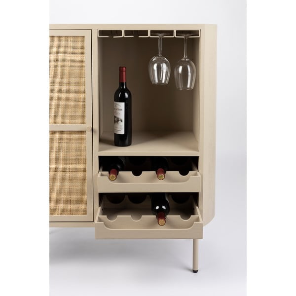 Portabottiglie in rattan crema per 8 bottiglie, 90x100 cm Amaya - White Label-image-4