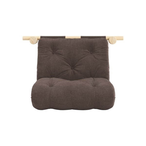 Poltrona marrone scuro allungabile con rivestimento in velluto a coste Hooked – Karup Design