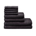 Set di asciugamani per viso e corpo con asciugatura rapida e tipo terry neri in cotone 8 pz Quick Dry – Catherine Lansfield