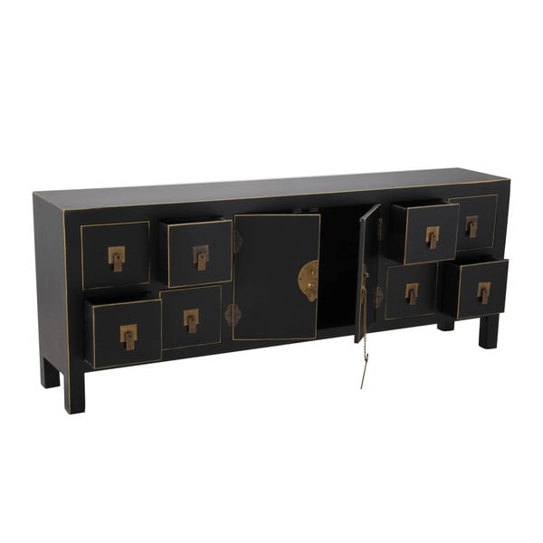 Cassettiera bassa nera 130x50,5 cm Oriente - Ixia-image-1