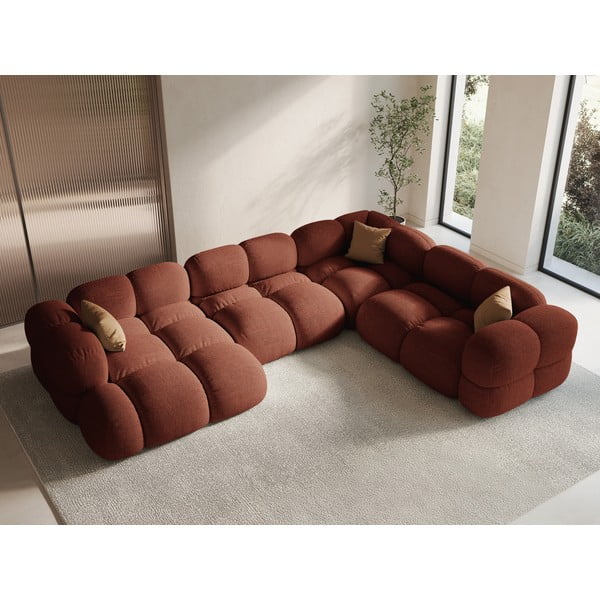 Divano angolare color mattone (con penisola a destra/a U) Loretto – Cosmopolitan Design-image-1