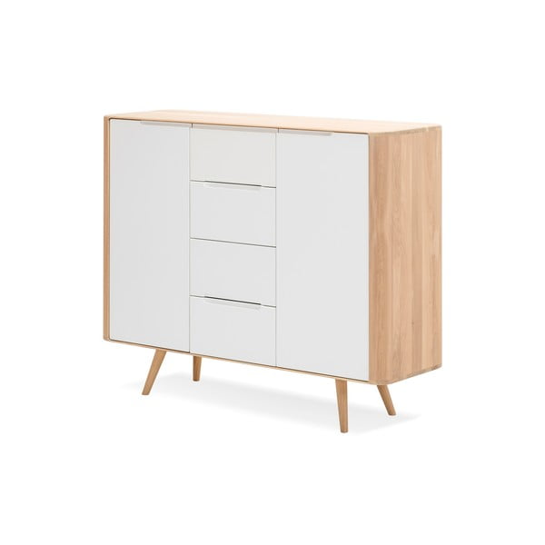 Cassettiera in rovere Due, 135 x 42 x 110 cm Ena - Gazzda-image-2
