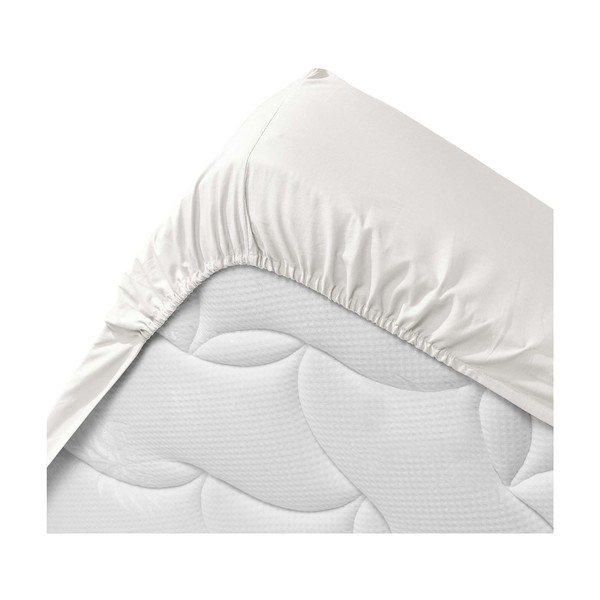 Lenzuolo bianco elasticizzato in cotone biologico 140x190 cm Biolina - douceur d'intérieur-image-3