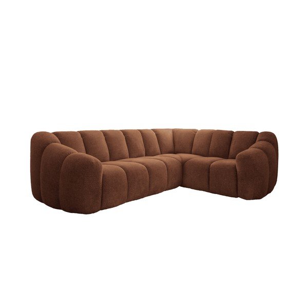 Divano angolare color terracotta (con penisola a destra/a L) Shell – Miuform