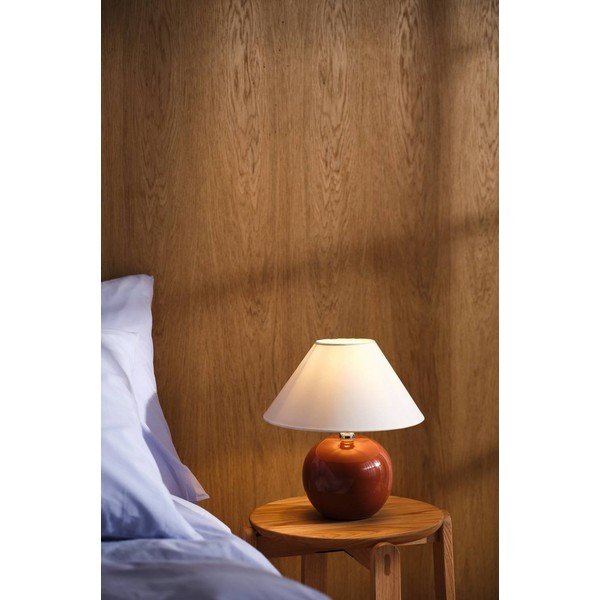 Lampada da tavolo marrone/color crema in ceramica (altezza totale 29 cm) Karamell – Jotex-image-1