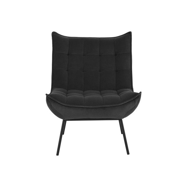 Poltrona nera con rivestimento in velluto Legend – Ellos Home-image-2