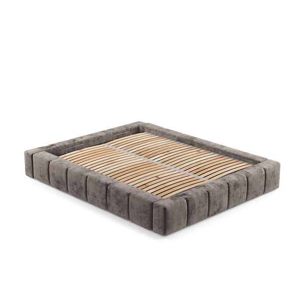 Letto matrimoniale imbottito marrone con spazio contenitivo e rete 180x200 cm Aruba L - Maison de Rêve-image-4