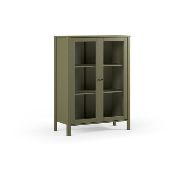 Vetrina verde in pino massiccio 90x120x40 cm Alessandra – Marckeric