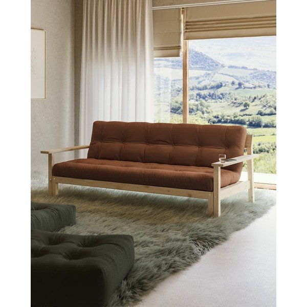 Divano letto in velluto a coste senape 218 cm Unwind - Karup Design-image-1