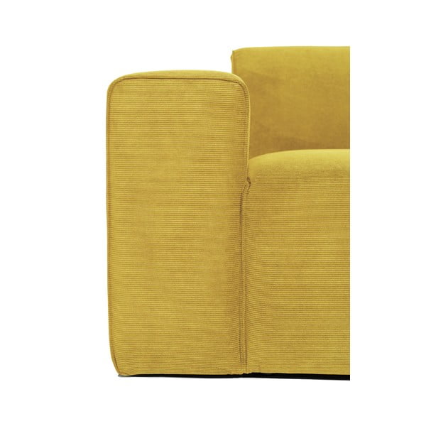 Divano in velluto a coste giallo 202 cm Sting - Scandic-image-4