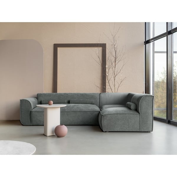 Divano angolare componibile in verde chiaro (con penisola a destra) Flex Felix – Miuform-image-1