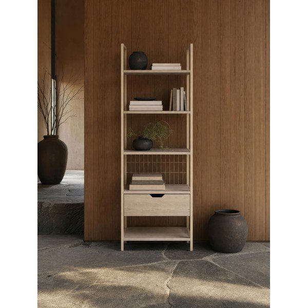 Libreria color crema in acciaio 60x179,5x40 cm Amara – Marckeric-image-1