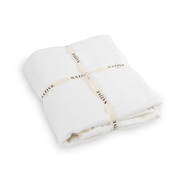 Set copripiumino e federa bianco in lino per letto matrimoniale 200x200 cm Blanco – Native Natural-image-3