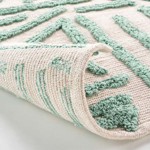 Tappeto lavabile in menta-crema 60x90 cm Athena - douceur d'intérieur-image-3