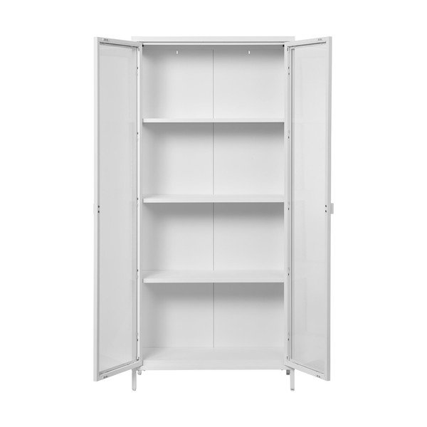 Vetrina in metallo bianco 80x175 cm Brisbane - House Nordic-image-2