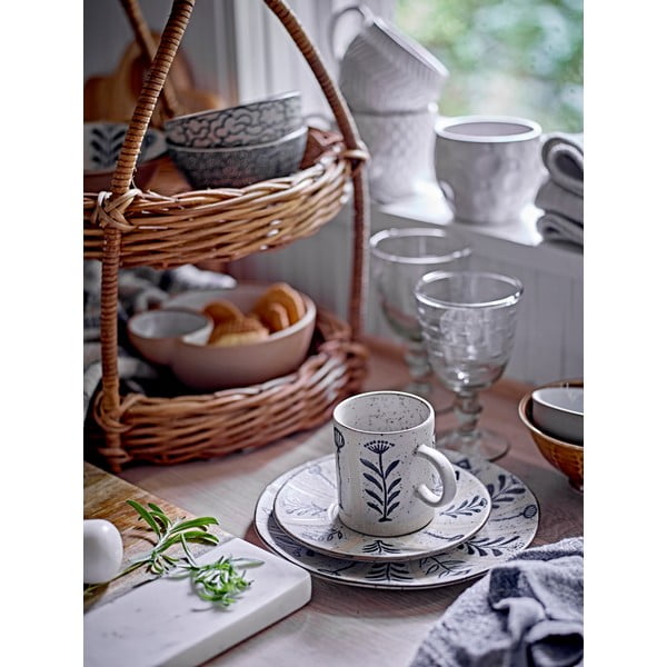 Piatto da dessert in gres azzurro e crema ø 16 cm Leonie - Bloomingville-image-1