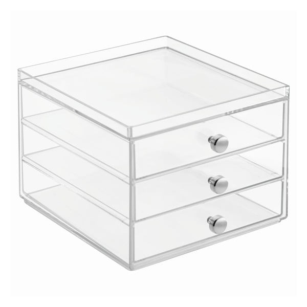 Organizer trasparente con 3 cassetti Wers, altezza 13 cm - iDesign