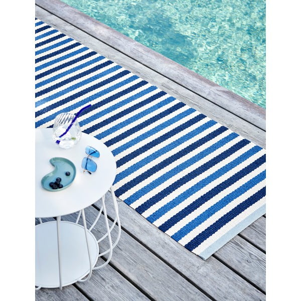 Passatoia da interno/esterno blu/color crema 70x240 cm Teo Denim – Pappelina-image-3