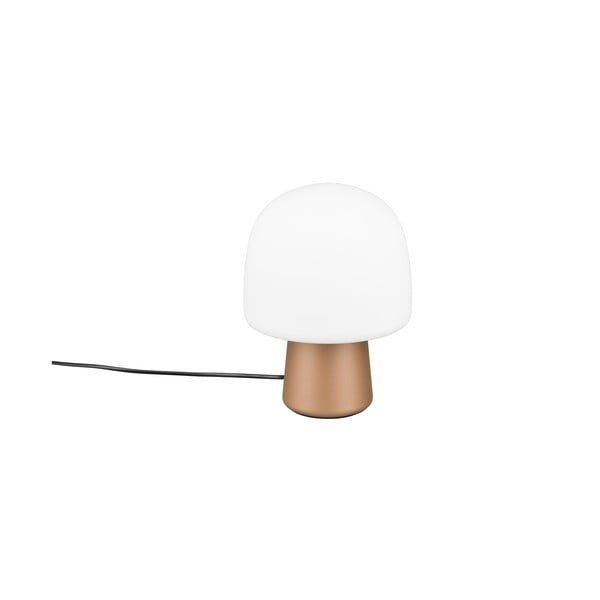 Lampada da tavolo in bianco-bronzo con paralume in vetro (altezza 27 cm) Steen - Trio-image-4