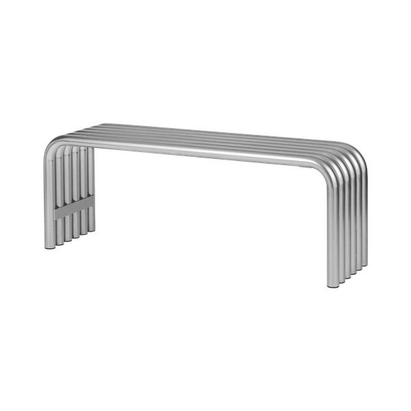 Panca da giardino argentata in metallo Nokk – noo.ma