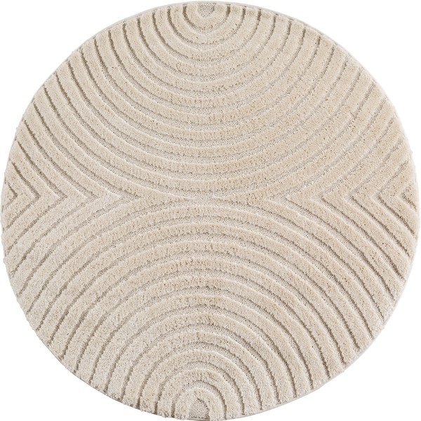 Tappeto rotondo color crema in misto iuta ø 200 cm Art 1122 – Ayyildiz Carpets