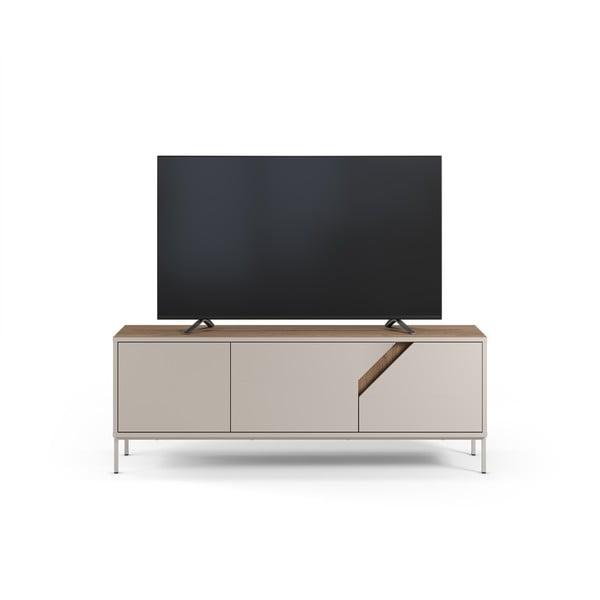 Cassettiera effetto rovere in colore crema-naturale 150x55x35 cm Lilou - Marckeric-image-3