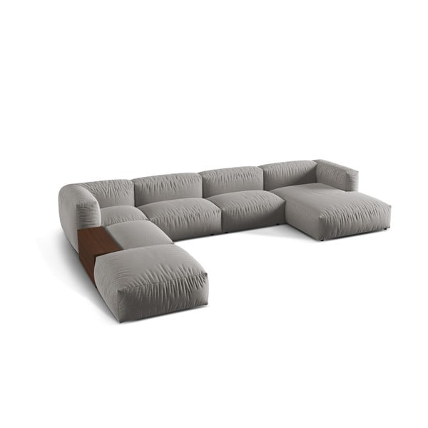 Divano angolare modulare grigio chiaro (angolo sinistro/U) Martina - Micadoni Home-image-1