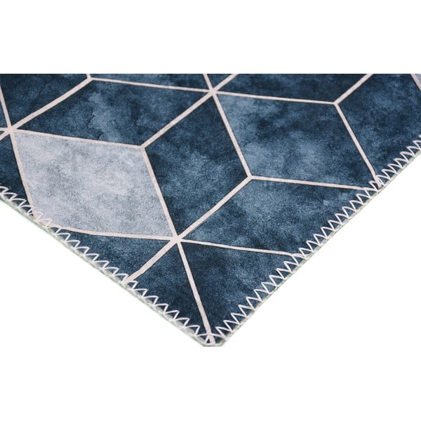 Tappeto lavabile blu scuro e crema 180x120 cm - Vitaus-image-2