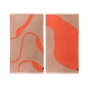 Asciugamani arancio/marrone chiaro in set da 2 in cotone biologico 50x90 cm Nova Arte - Mette Ditmer Denmark