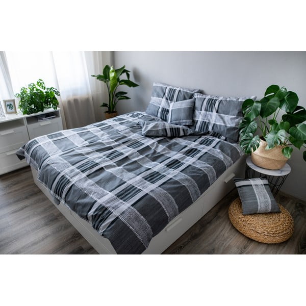 Biancheria da letto in cotone grigio, 140 x 200 cm Ignacio - Cotton House