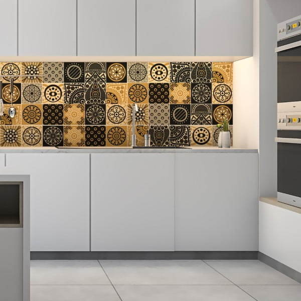 Set di 15 decalcomanie murali Decalcomanie murali Azulejos Tiles , 10 x 10 cm San Juan - Ambiance-image-1