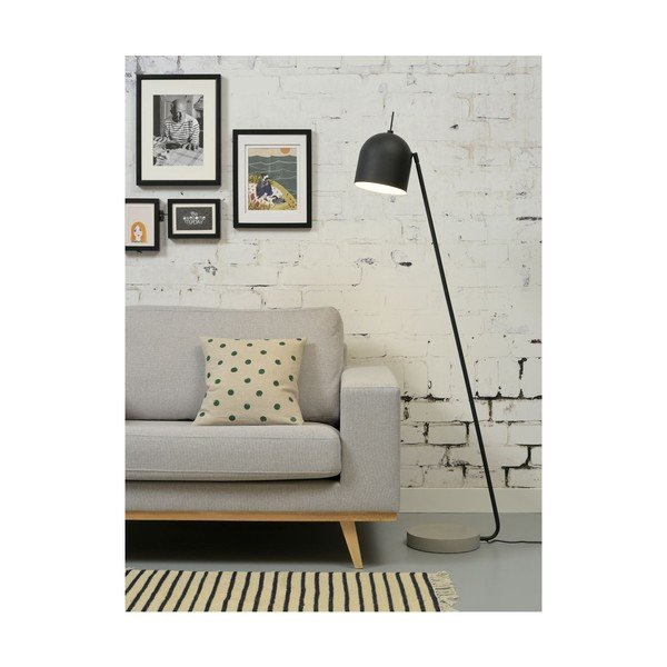 Lampada da terra nera e grigia con paralume in metallo (altezza 147 cm) Madrid - it's about RoMi-image-4