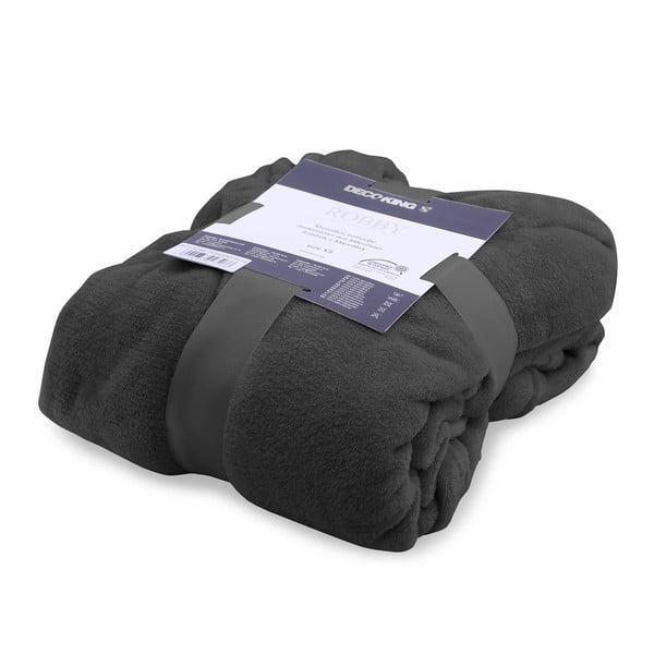 Accappatoio unisex in microfibra grigio scuro, taglia M Robby - DecoKing-image-2
