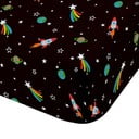 Lenzuolo con angoli per bambini nero per culla 70x140 cm Rainbow Rockets – Catherine Lansfield
