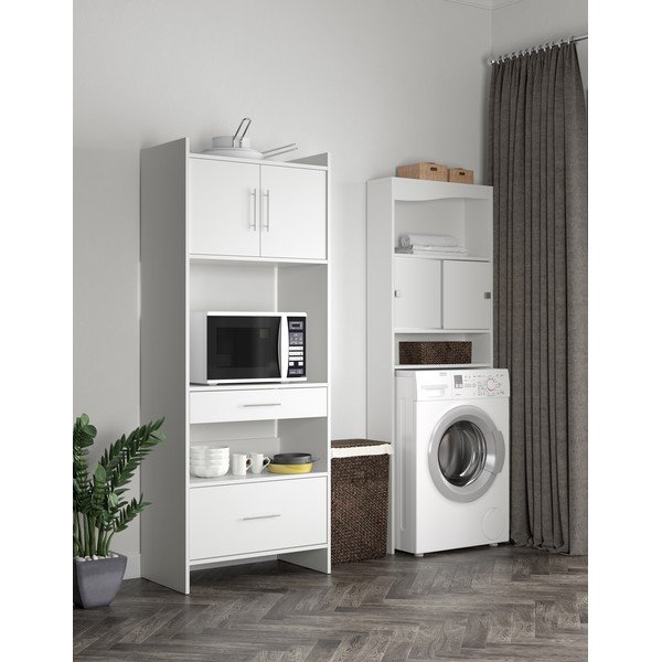 Mobile bianco sopra la lavatrice/WC 64x177 cm Wave - TemaHome-image-1