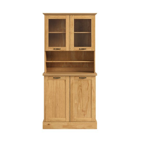 Vetrina colore naturale chiaro in pino massiccio 86x181,5x37 cm Teramo – Støraa