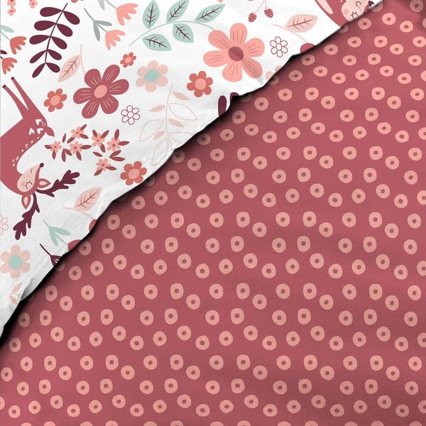 Set copripiumino e federa da bambini bianco/rosa in cotone per letto singolo 140x200 cm Bichette – douceur d'intérieur-image-3