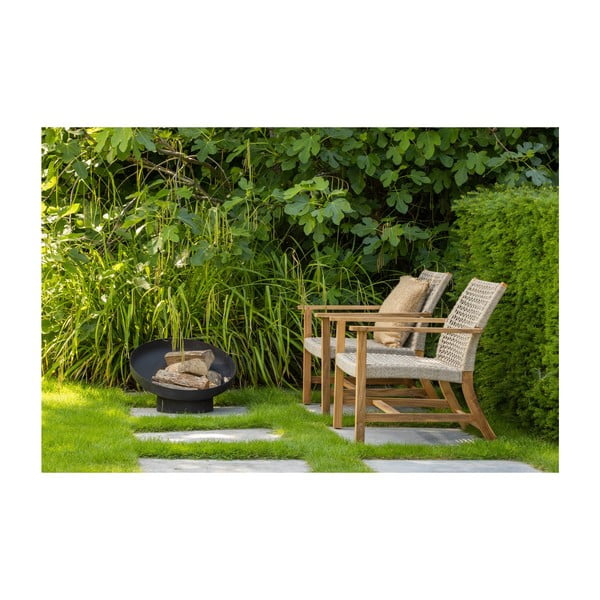 Sedia da giardino in legno di colore beige e naturale Copper - Exotan-image-1