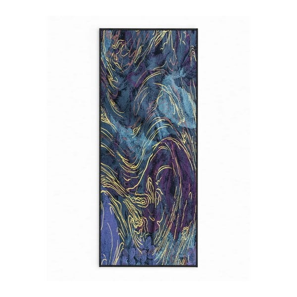 Tappeto blu lavabile scuro 80x150 cm Swirls - Oyo Concept