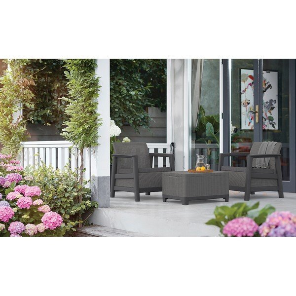 Set di 2 sedie da giardino in plastica grigia Scandi Linea - Keter-image-1