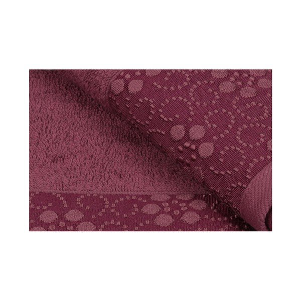 Set di 2 asciugamani in puro cotone rosso scuro Grande, 50 x 90 cm - Soft Kiss-image-3