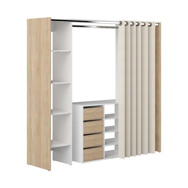 Armadio bianco e beige in rovere 185x182 cm Tom - TemaHome-image-2