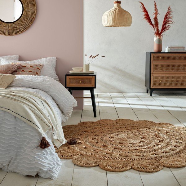 Tappeto rotondo di colore naturale in iuta ø 150 cm Eden – Flair Rugs-image-1