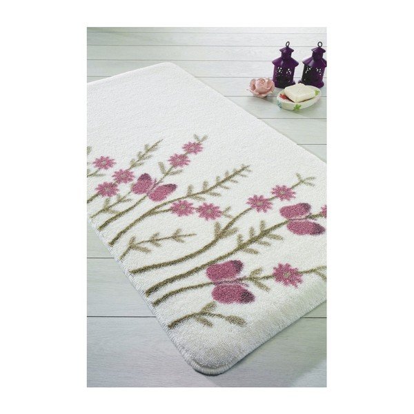 Tappeto da bagno bianco Confetti Bathmats Aroma, 80 x 140 cm - Foutastic